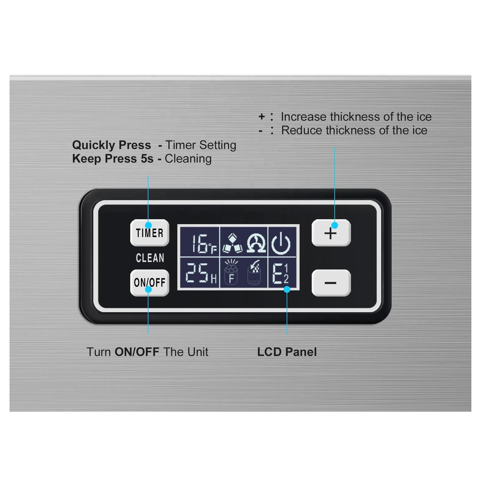 เครื่องทำน้ำแข็ง 55 กก. อัตโนมัติแบบตั้งโต๊ะ เครื่องทำน้ำแข็งก้อนบล็อกสำหรับใช้ในเชิงพาณิชย์และครัวเรือน ราคาสำหรับธุรกิจ