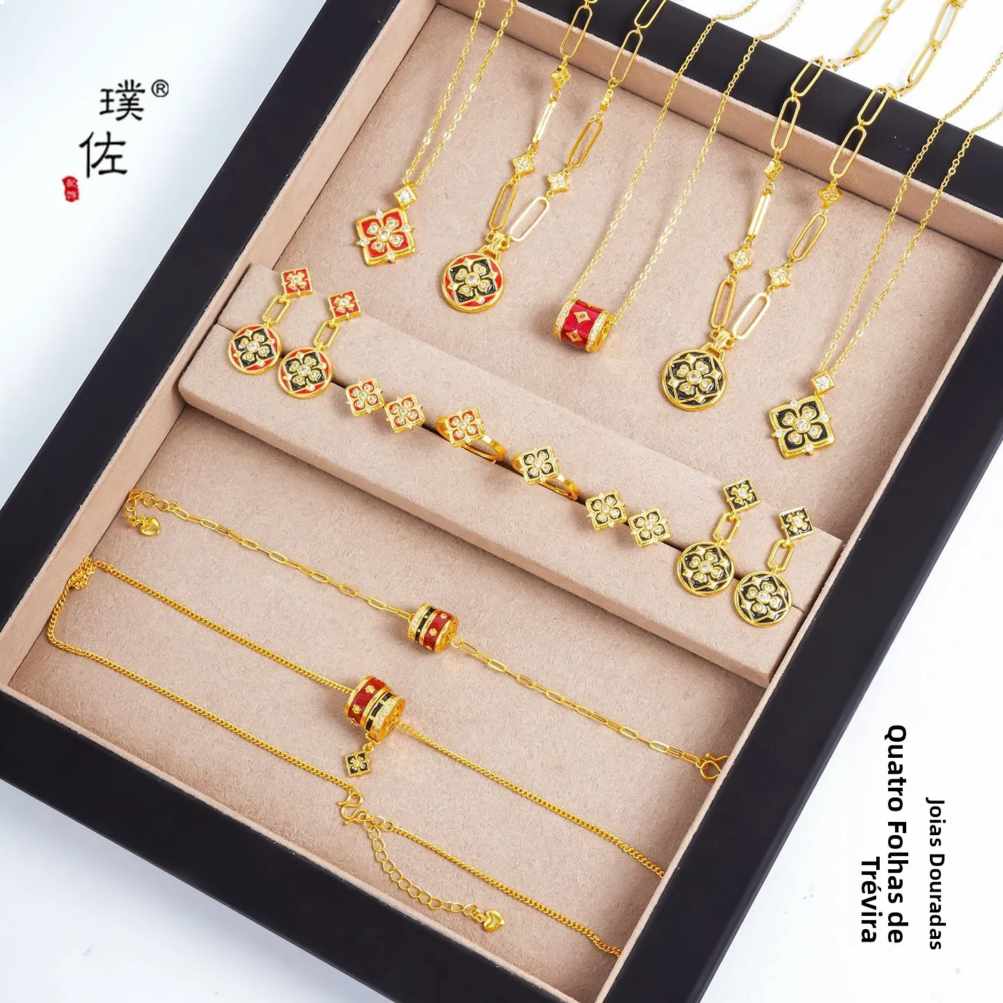conjunto-de-joias-feminino-com-preservacao-de-cor-forte-metodo-antigo-ouro-areia-vermelho-e-preto-com-brincos-pulseira-e