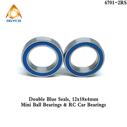 1pcs 6701 2RS 12x18x4 ABEC3 Thin Wall Bearing 12 18 4 6701RS 12*18*4 Power Tool Bearings 6700 61701 6702 2RS Blue Seal Bearing