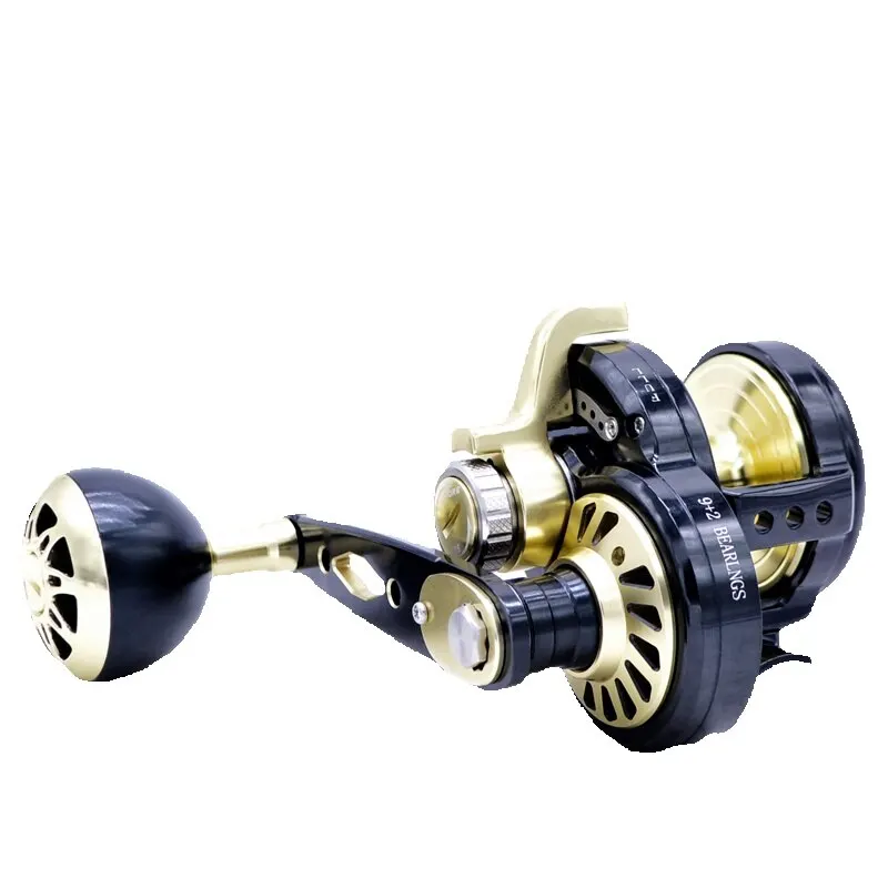 

CAMEKOON All Aluminium Jigging Reel 70LB Braking Force Carbon Fiber Saltwater Wheel 6.3:1 High Speed Ratio Trolling Fishing Reel