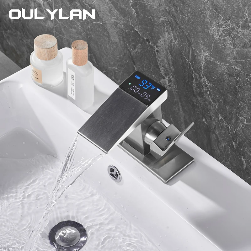 Bathroom Faucet Digital Display Basin Faucet Bathroom Hydroelectric Power Generation Bathroom Mixer Tap Intelligent Sink Faucet