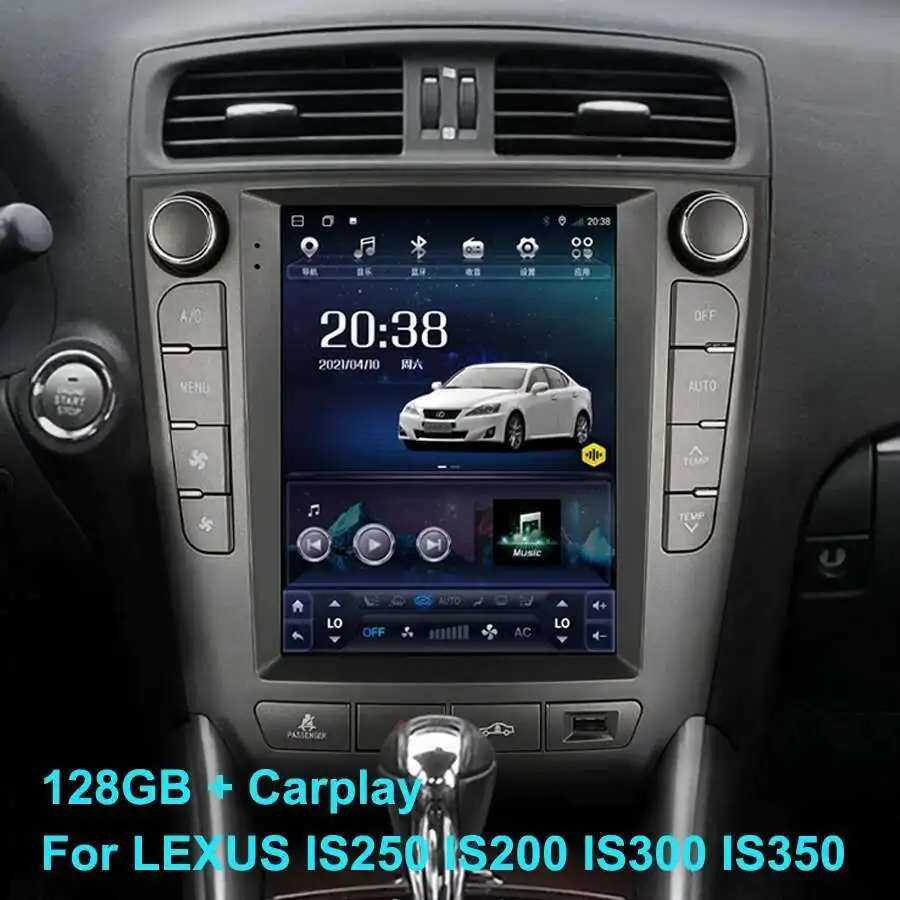 Navirider Vertical Screen Android 14 Car Radio For LEXUS IS IS250 IS300 IS350 GPS 10.4inch Multimedia Video Player 128GB CarPlay