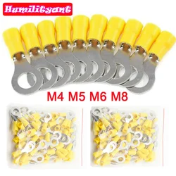 10/50/100PCS Yellow Ring 4-6MM Insulated Wire Connector Electrical Crimp Terminal Cable Wire 12-10AWG Car Audio Crimp Connectors