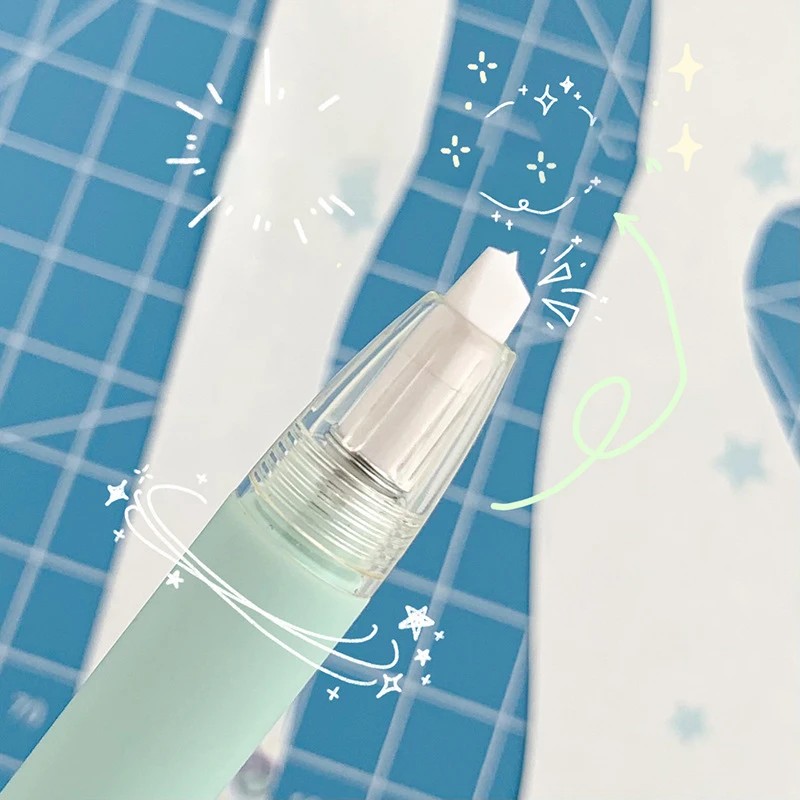 Portable 1pc Sticker Cutting Machine Manual Account Sticker Paper Cuttings Pen Cutter Knife Ceramic Push Blade Pen-shaped  Knife