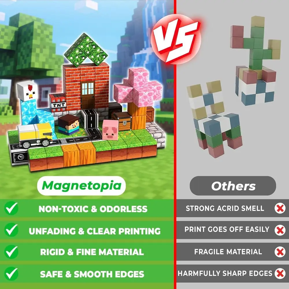 子供向け磁気ブロックセット 3～10歳、STEM玩具 4～8歳向け、男の子と女の子への誕生日プレゼントに最適
