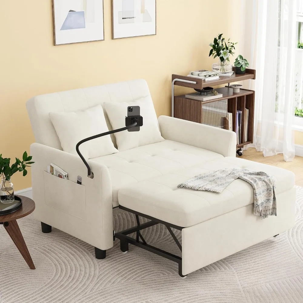 

Sleeper Sofa Bed, 3 in 1 Convertible Couch Bed Pull Out, Small Loveseat Sleeper Sofa, Futon Sofa Bed Full Size, 46" Velvet Love