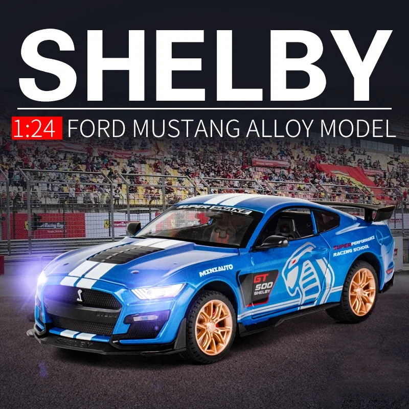 

Модель гоночного автомобиля Ford Mustang Shelby GT500 1:24, модель литая и игрушечного автомобиля, модель металлического автомобиля, Коллекционная модель, игрушка в подарок