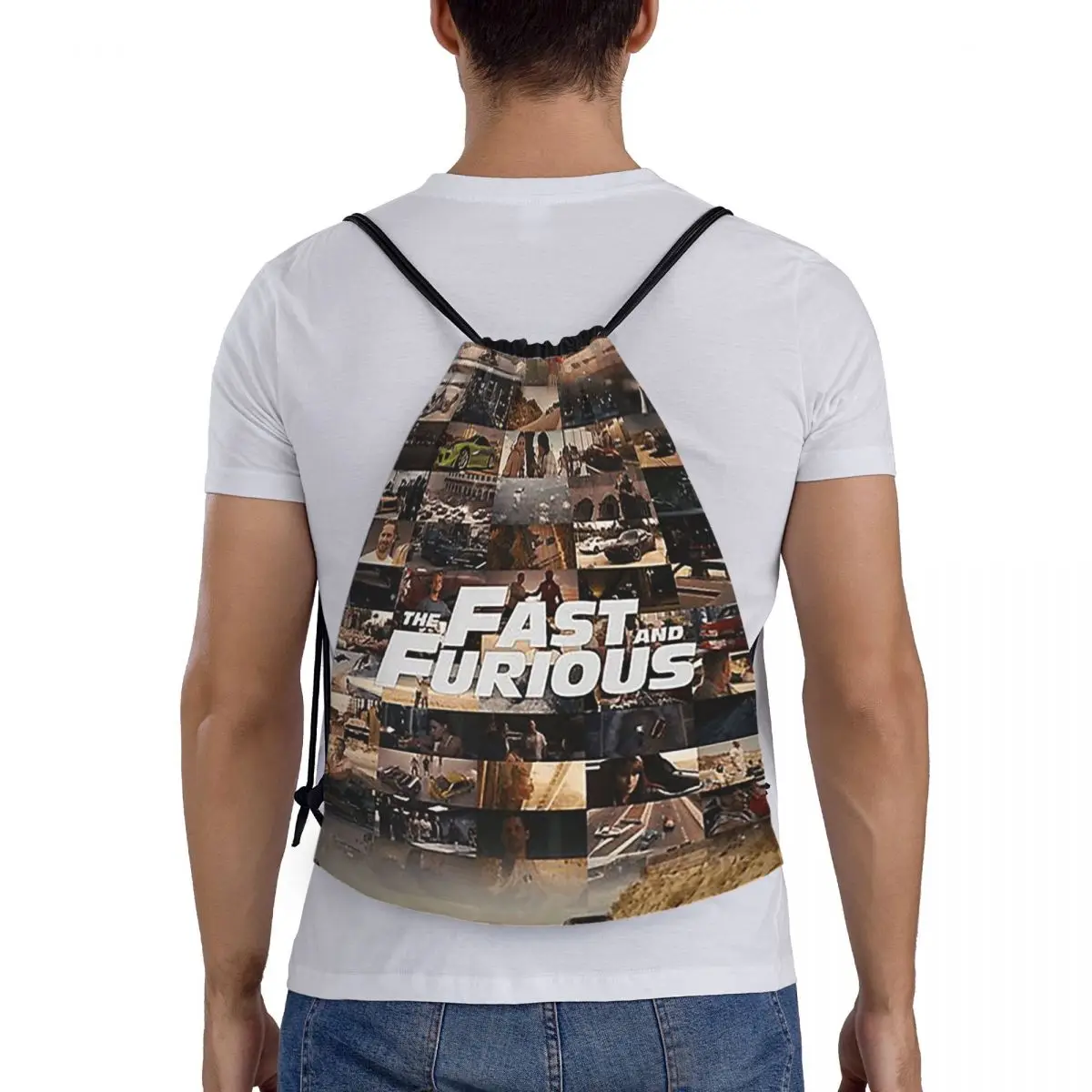 Fast And Furious Legends Tribute Backpacks Portable Drawstring Bags Sundries Bag Book Bags for Man Woman School