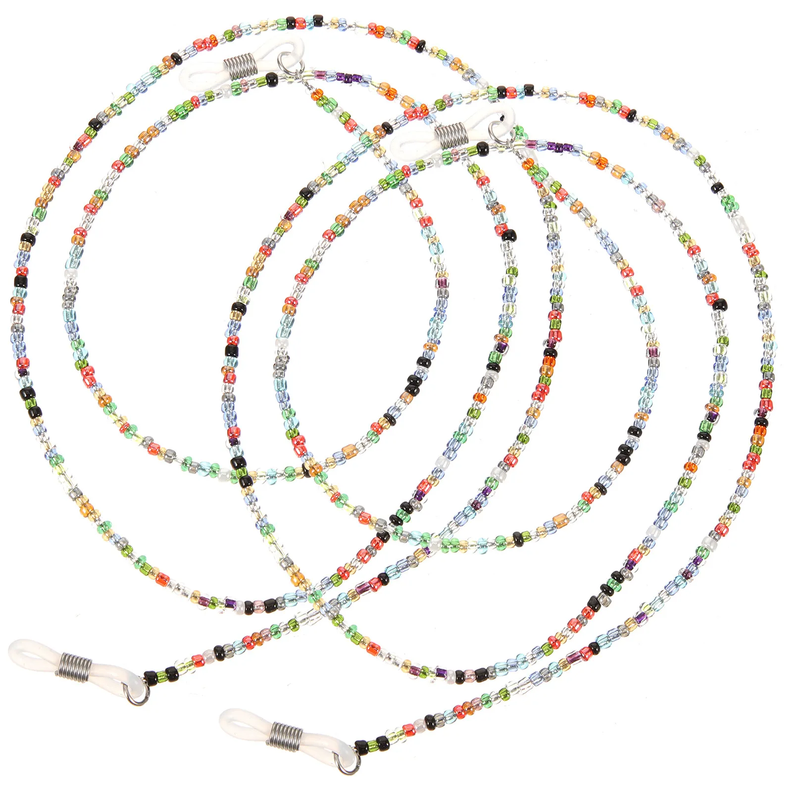 2Pcs Eyeglass Lanyard Women Stylish Beaded Glasses Strap Anti-Slip Comfortable Neck Holder for Sports Reading Eyewear