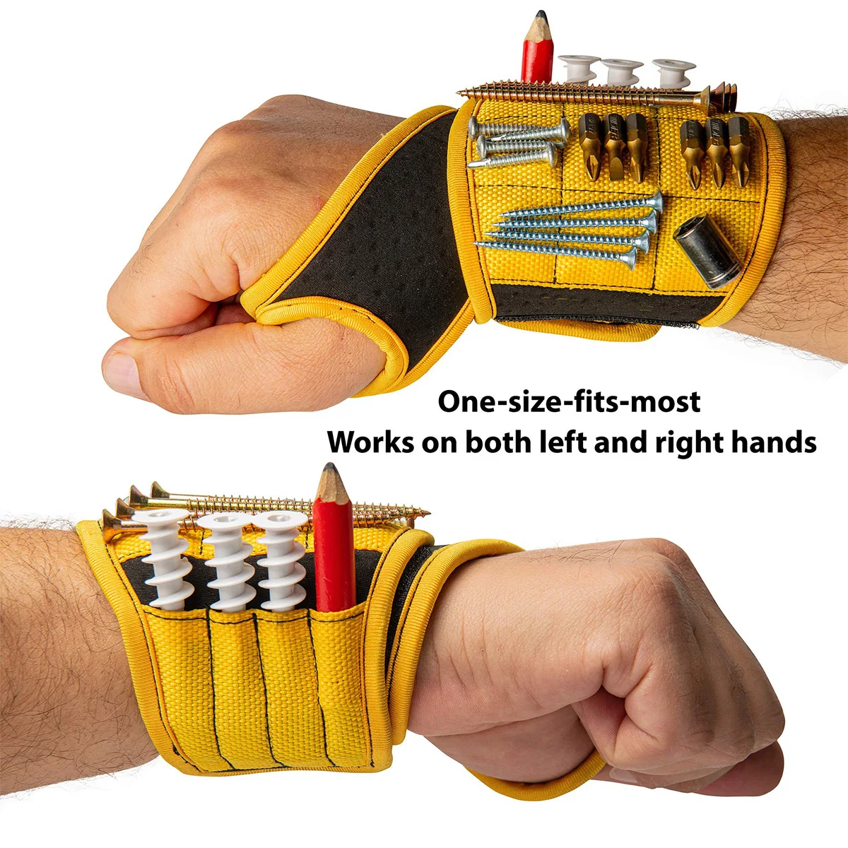 Powerful Magnetic Wristband for Holding Screws Nails Drill Bits 1680D Nylon Tool Belt for Electrician Carpenter Handyman Gift