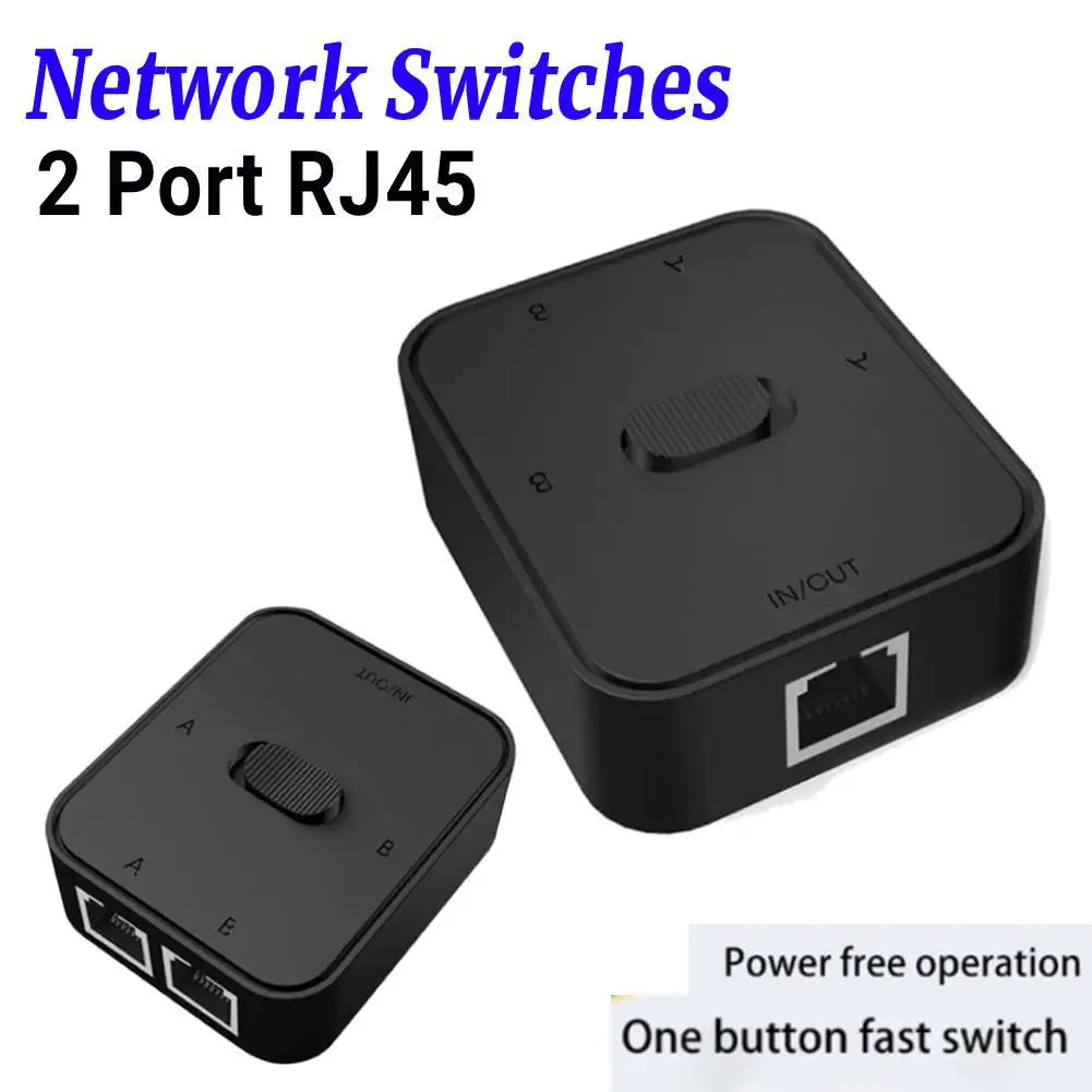 2 Port RJ45 Network Switch Selector Internal External Network Switches 2 in 1 Out/1 in 2 Out Gigabit Network Distributor