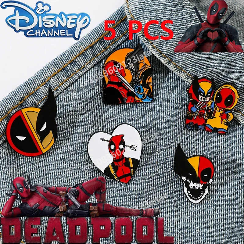 

Disney Deadpool 3 Brooch Anime Cartoon Creative Cool Trend Dressing Enamel Pin Metal Badge Jewelry Clothing Backpack Accessories