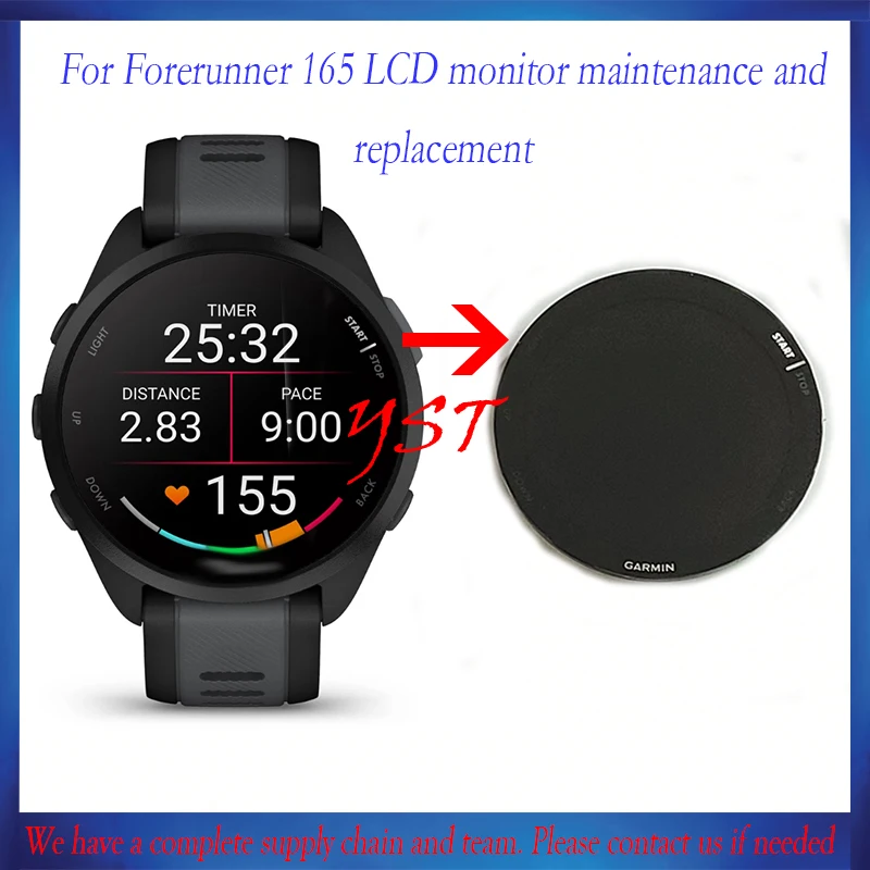 For Garmin Forerunner 165 165 Music LCD Screen Display Touch Digitizer Replacement AMOLED(Without frame)