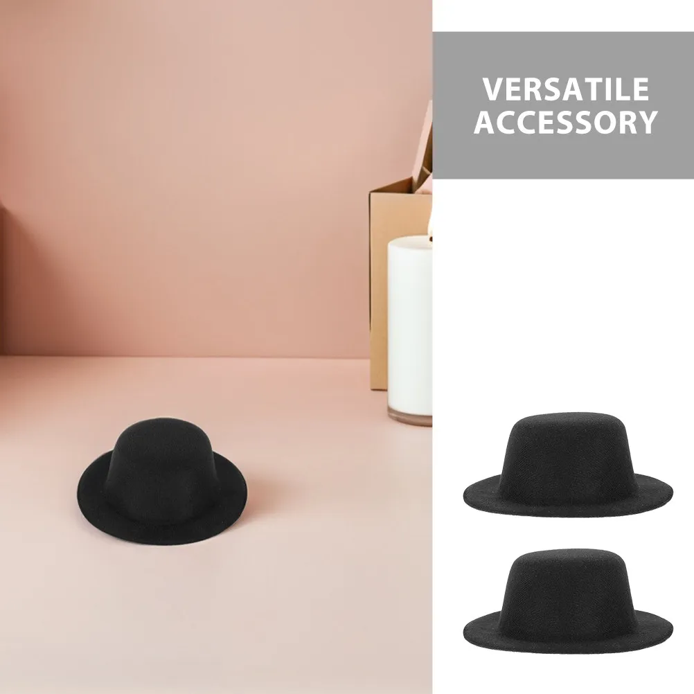 20Pcs Mini Top Hats Black Felt Miniature Formal Hats for Crafts Snowman Decorations Party Ornaments Tiny Hat Crafts Snowman Hat