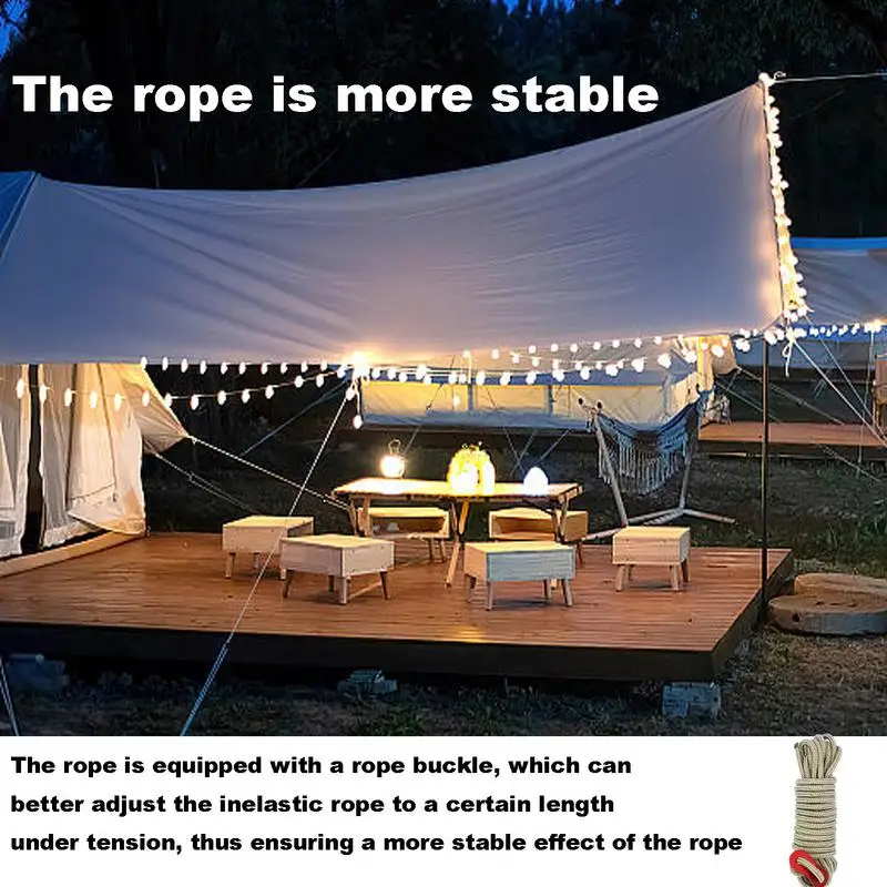 Hiking Rope Reflective 4mm Utility Outdoor Rope Reflective Survival Cord Stable Outdoor Gear Wear-Resistant Tent Rope For Hiking