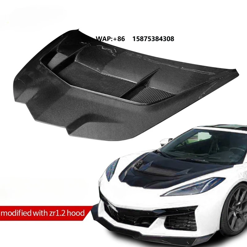 

Latest New Design Carbon Fiber Upgrade to ZR1 ZR1.2 Style Car Engine Hood Cover for Corvette C8 Z06 Auto Parts