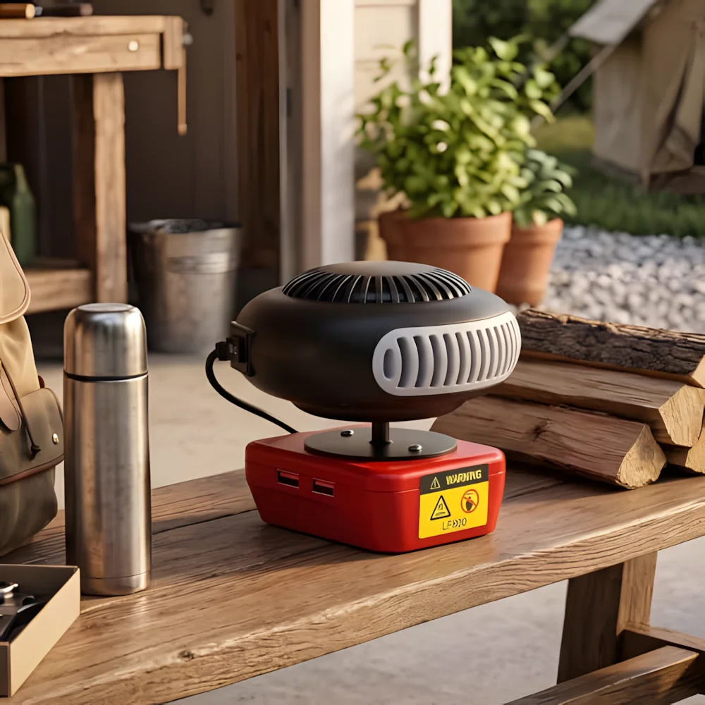 Portable Wireless Heater Dual Mode Hot and Cool Air Compatible with For Makita/Milwaukee/Bosch 18/20V Li-ion Battery for Camping - view 6
