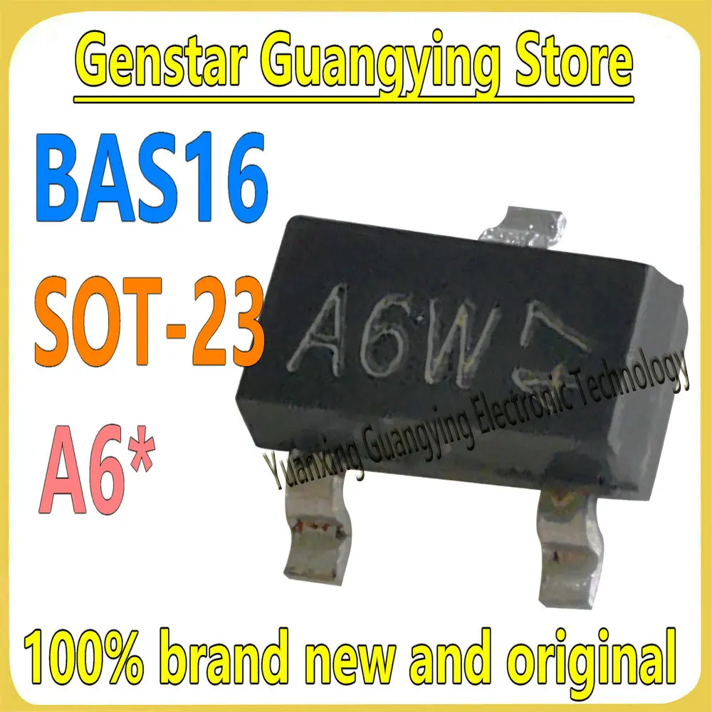 (10 Pieces) BAS16,215 BAS16LT1G BAS16 Marking: A6W A6* A6 SOT-23 High-efficiency Switching Diode 100% Brand New