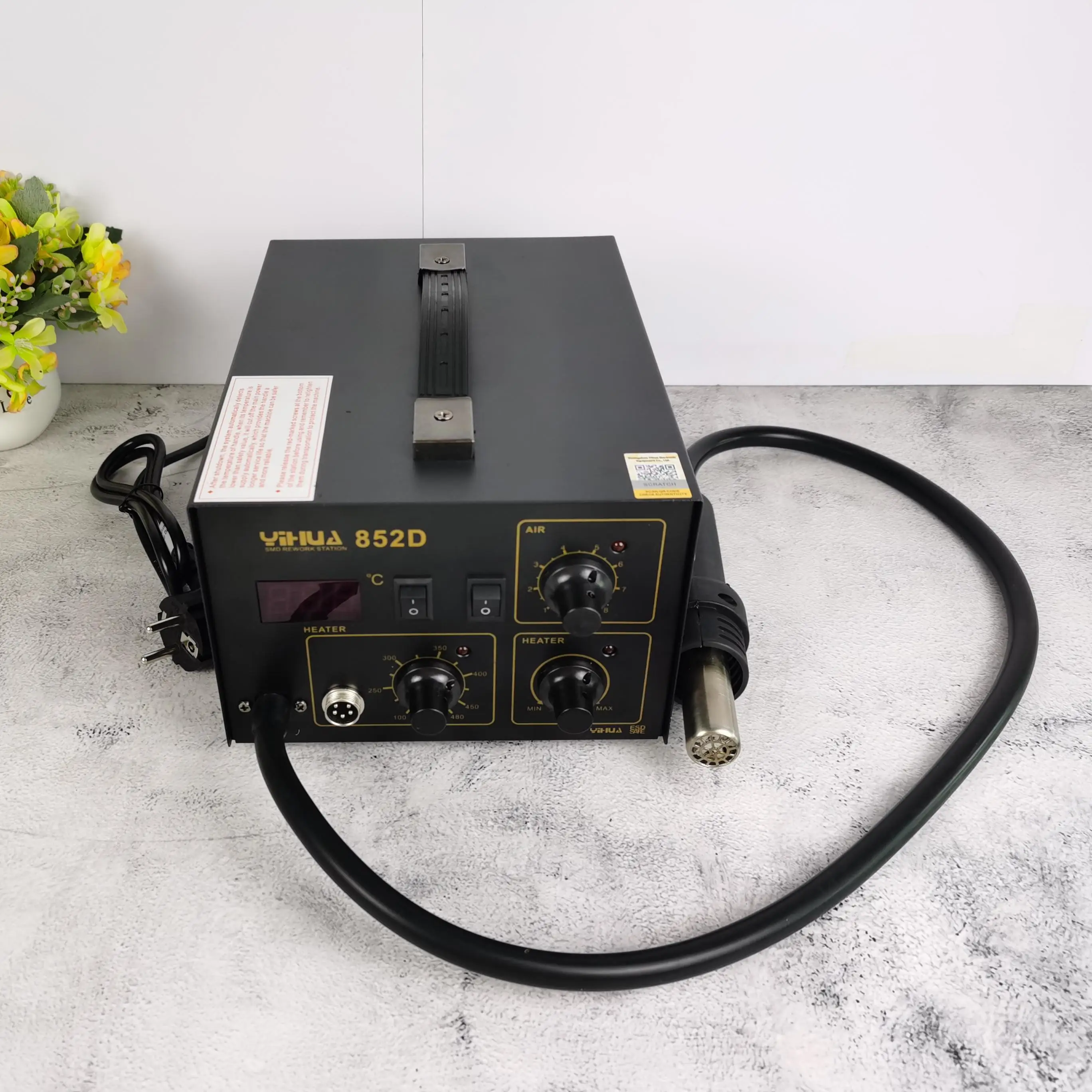 YIHUA 852D Diaphragm Pump 2 in 1 Soldering Iron Hot Air Soldering Station LED Display