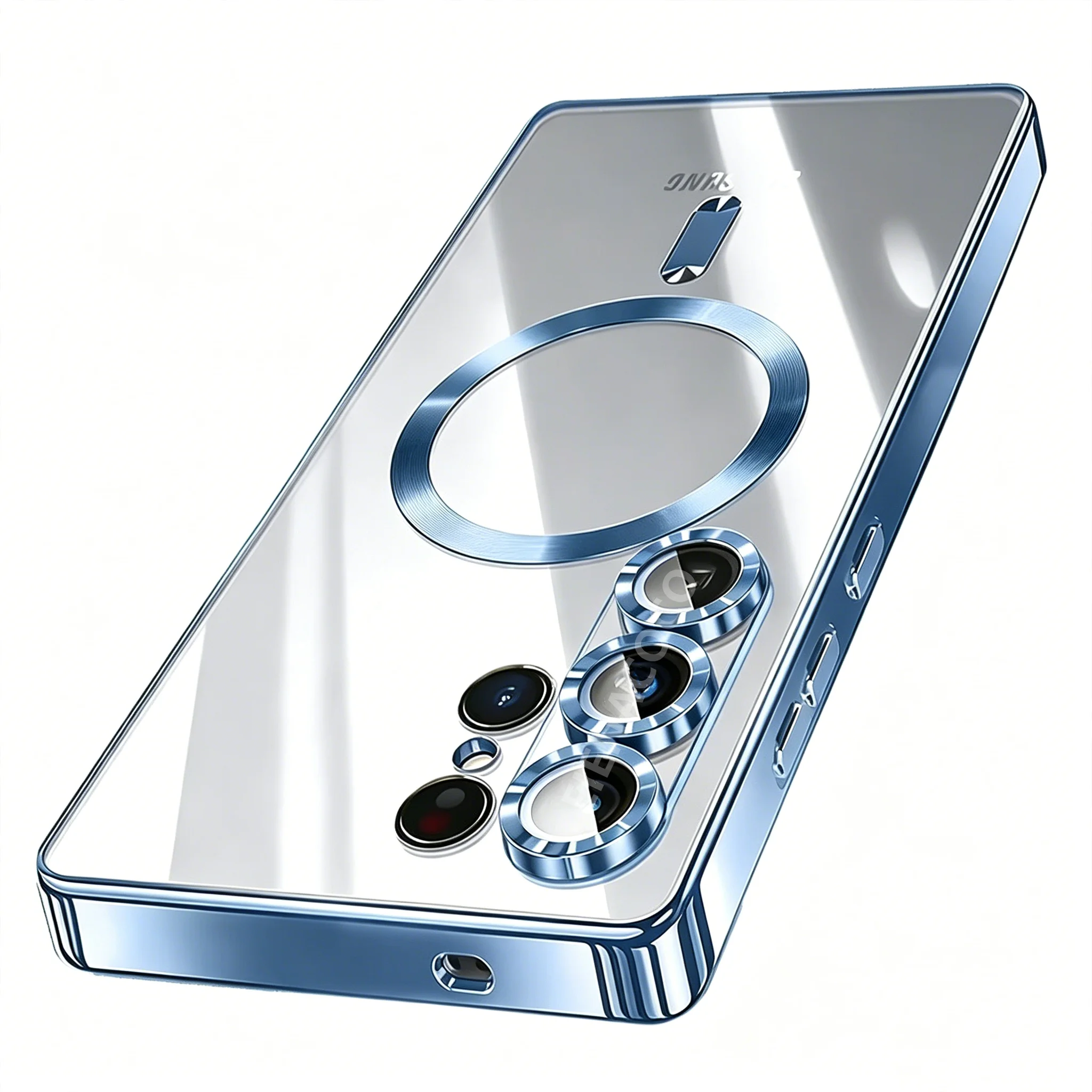 Luxuriöse Transparente Magnetische Handyhülle mit Beschichtung für Samsung Galaxy S26 S25 S24 S23 Ultra S22 Plus S21 FE Kabelloses Laden Cover