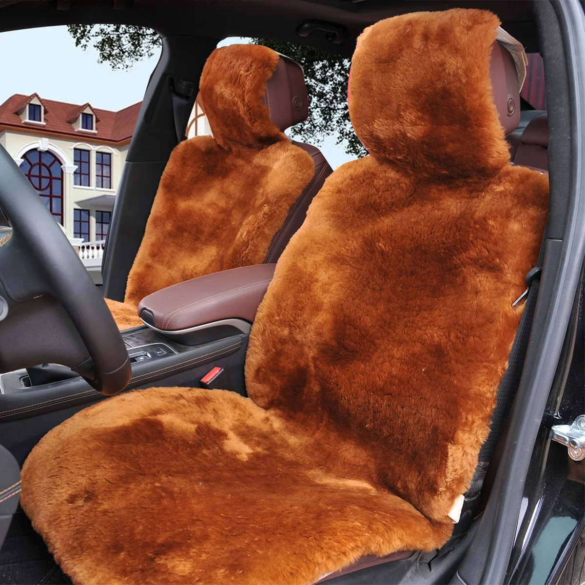 Car seat cushion plush winter single piece wool rear cashmere three-piece set seat cushion seat cushion