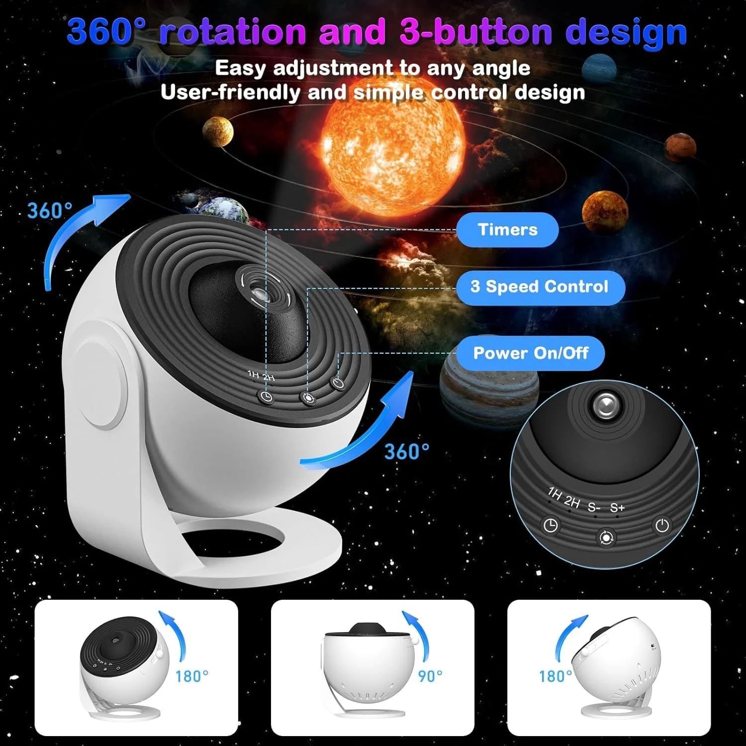 1PC Planetarium Projector for Bedroom Pro Version Galaxy Star Projector with Remote Control Bluetooth Function for Kids Adults