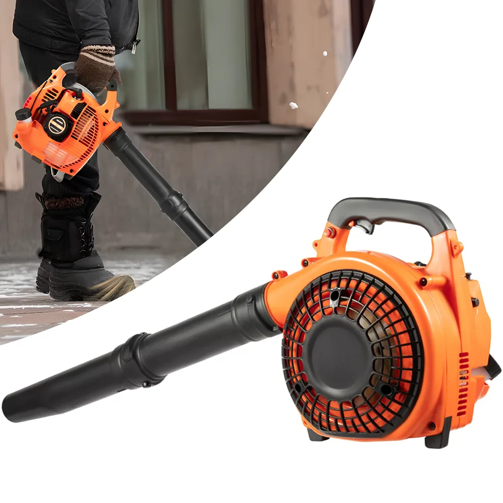 Souffleur à feuilles à essence 25,4 cm³, moteur 2 temps, souffleur portatif puissant, souffleur à neige sans fil pour pelouse et herbe