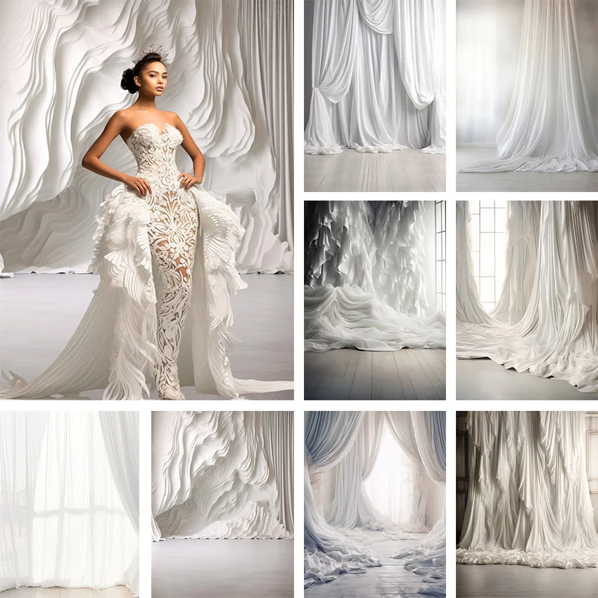 

Mehofond Photography Background Indoor White Curtain Scene Adult Birthday Wedding Maternity Portrait Decor Backdrop Photo Studio