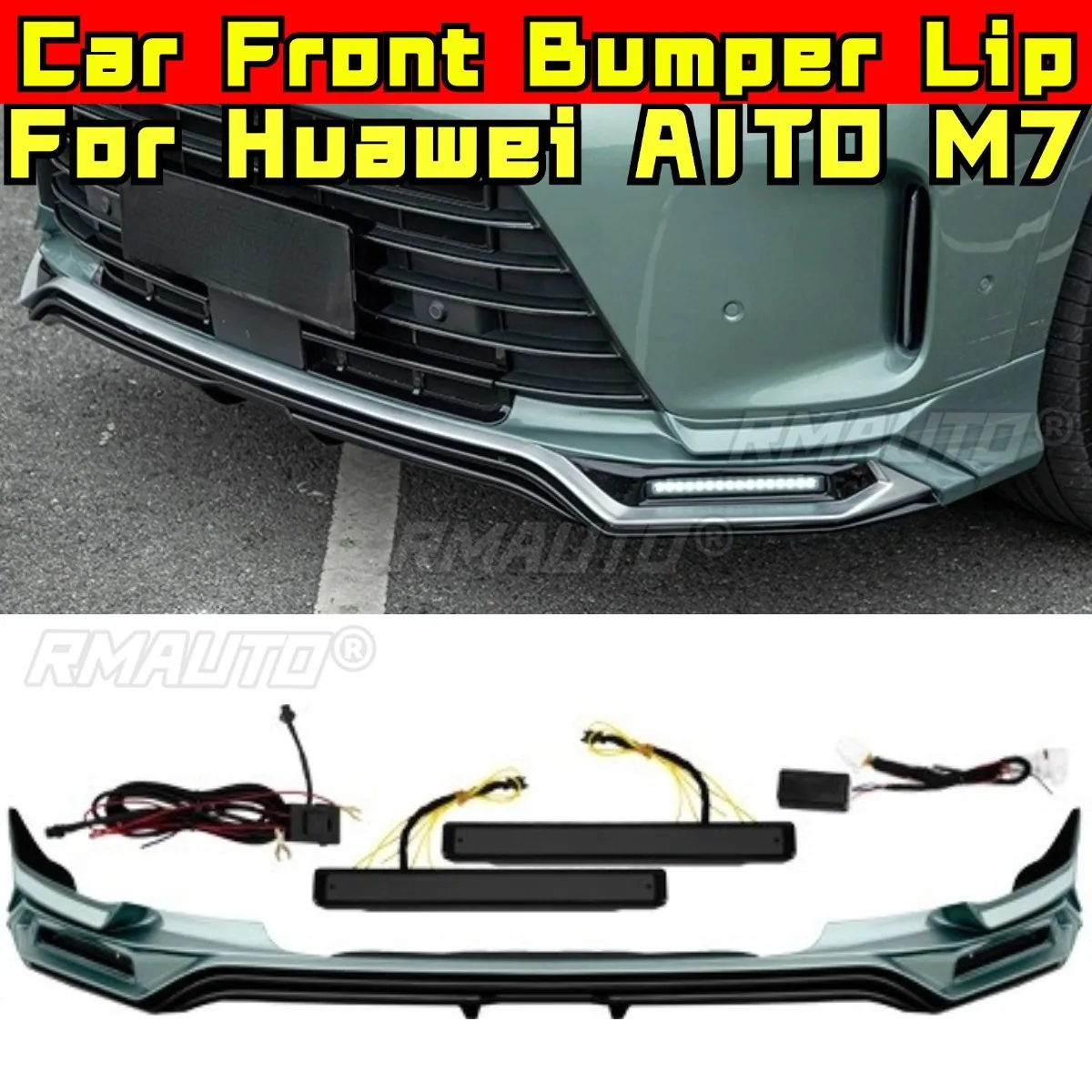 Car Front Rear Bumper Lip Spoiler Side Skirt Lip Apron Chin Body Kit For Huawei AITO M7 Car Accessories