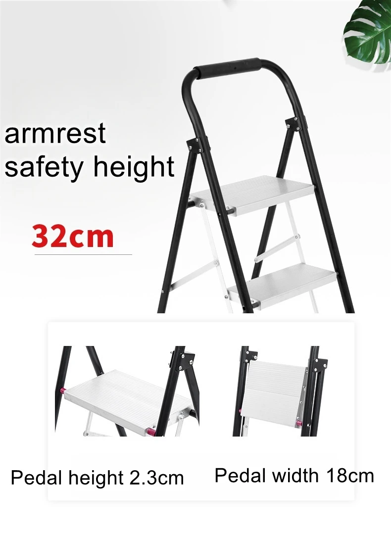 Multi functional folding ladder, household thick aluminum alloy zigzag ladder, three-step ladder, aluminum alloy ladder