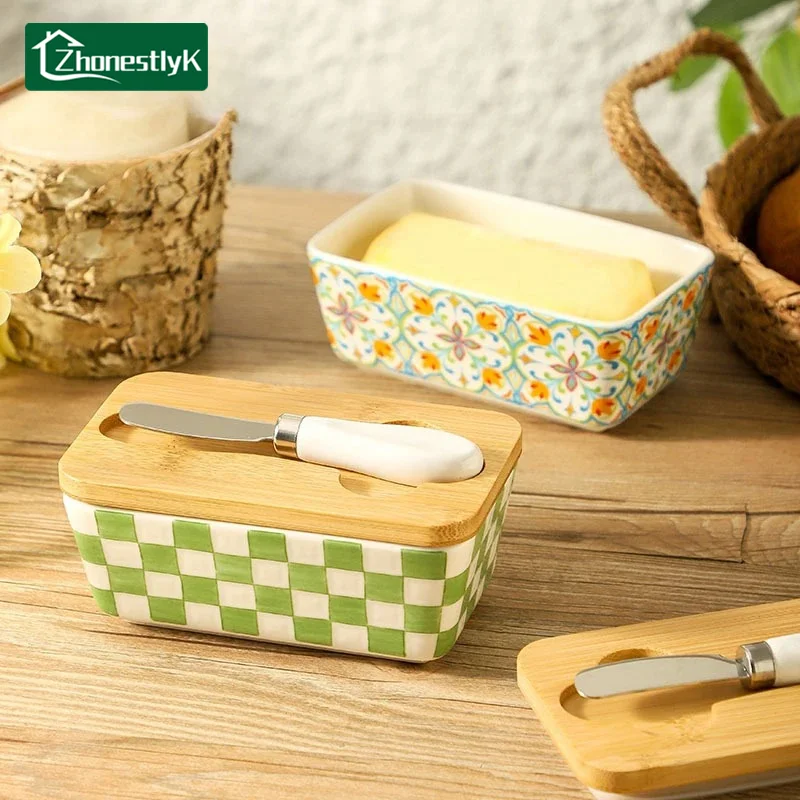 Bamboo Cutlery Set - 미국식 전원풍 세라믹 버터 용기, 레스토랑용