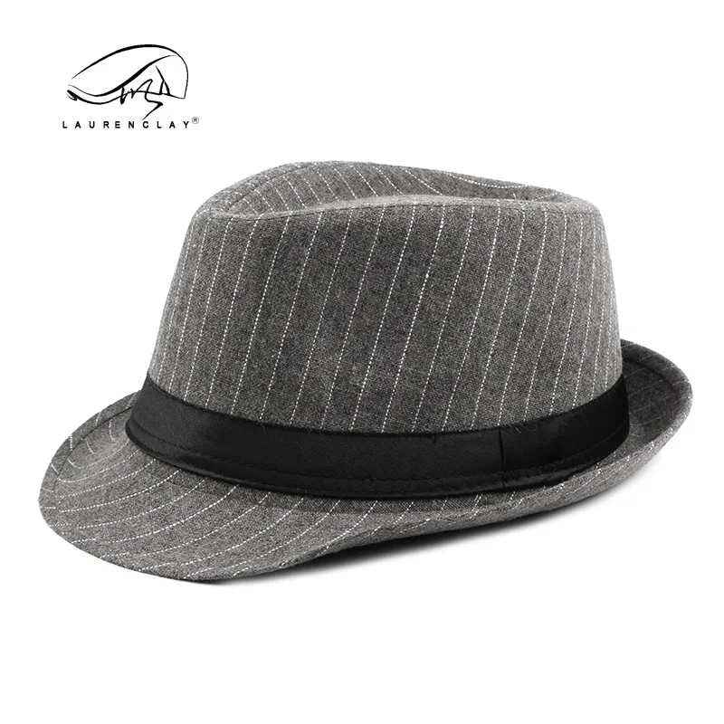 

Autumn And Winter New British Men Top Hat British Fashion Middle-aged And Elderly Striped Fedora Hat Men's Casual All-matching