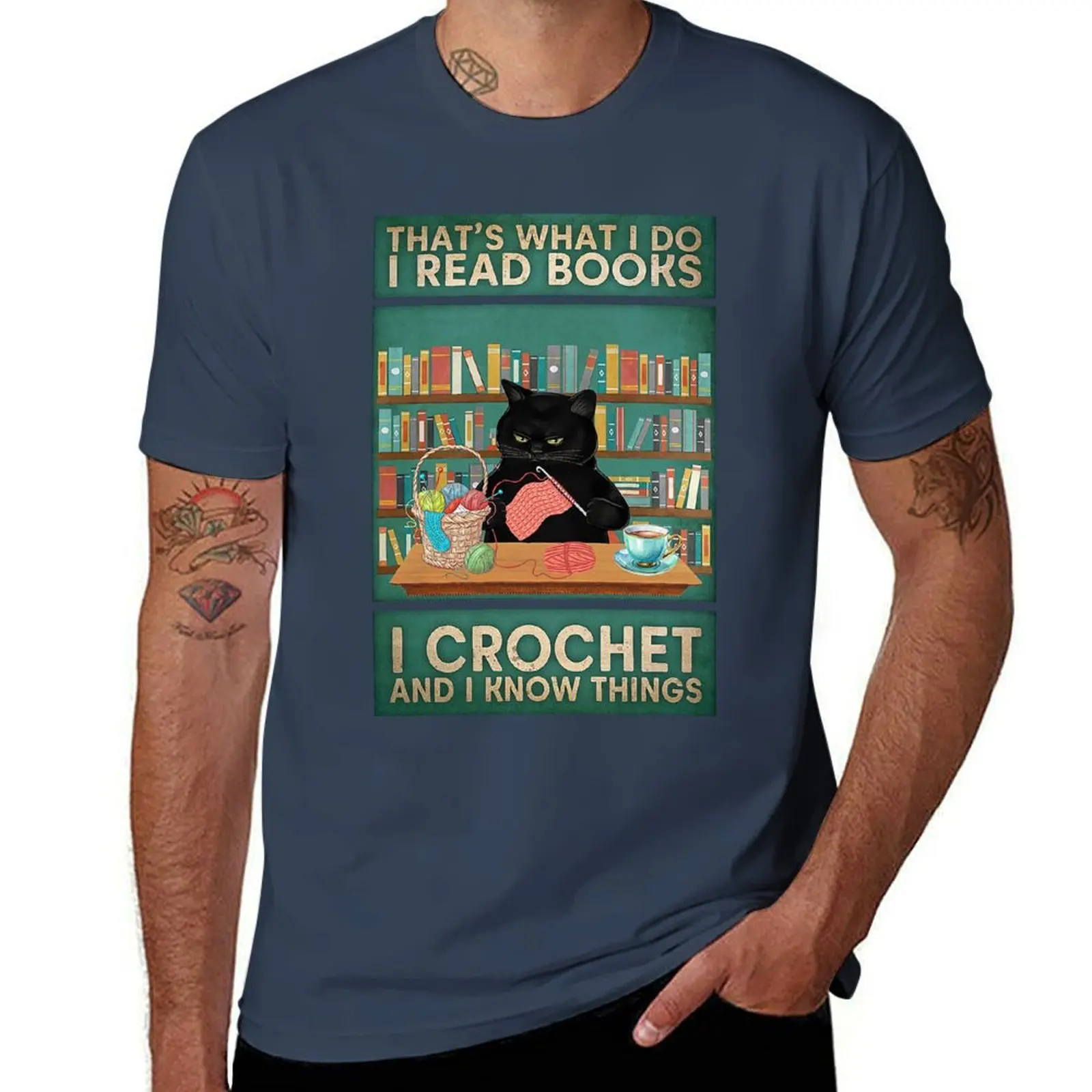 know Crochet do crochet i read things i i Read what Book that's books and T-Shirt Large Size Soft Cotton T-Shirt