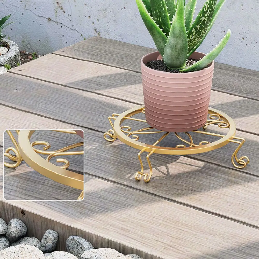 Durable Metal Flower Stand With Wheels Rolling Potted Plant Rack Indoor Garden Patio Balcony Floor Display Storage Unit
