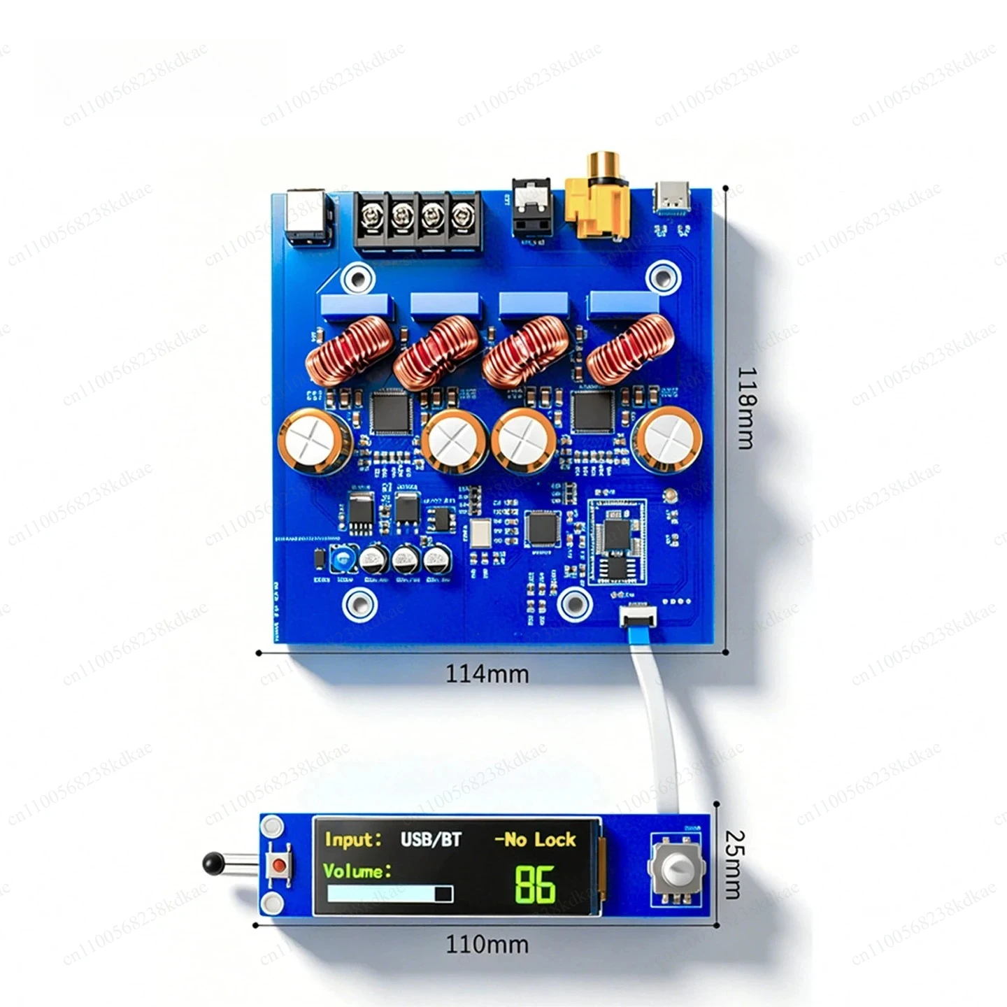 300W×2 Dual Channel Bluetooth HiFi Amplifier Board Digital Decoder Optical Coaxial USB Input Remote Control Audio Module