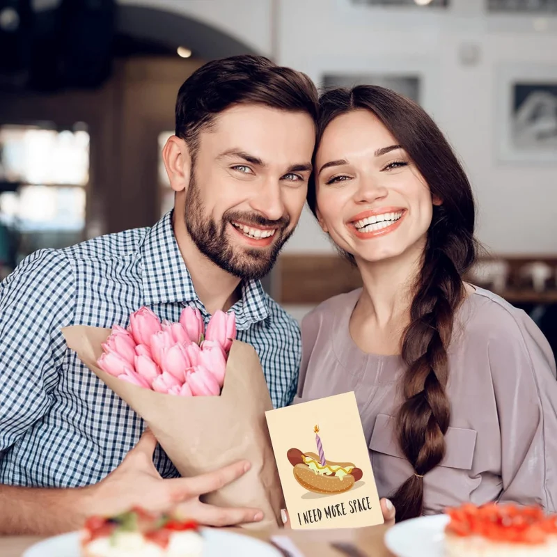 Tarjeta de aniversario divertida marido novio, 4x6 cumpleaños travieso del día de San Valentín con sobre, esposa, Boyfrie