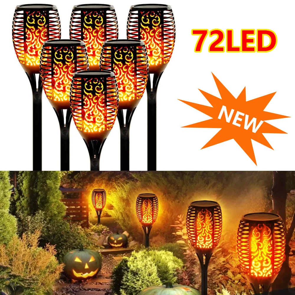 

1/2/4/Pcs Outdoor Solar Lights Flame Torch Lights Flickering Lamp Waterproof Garden Outdoor Lawn Path Yard Patio Floor Lamps