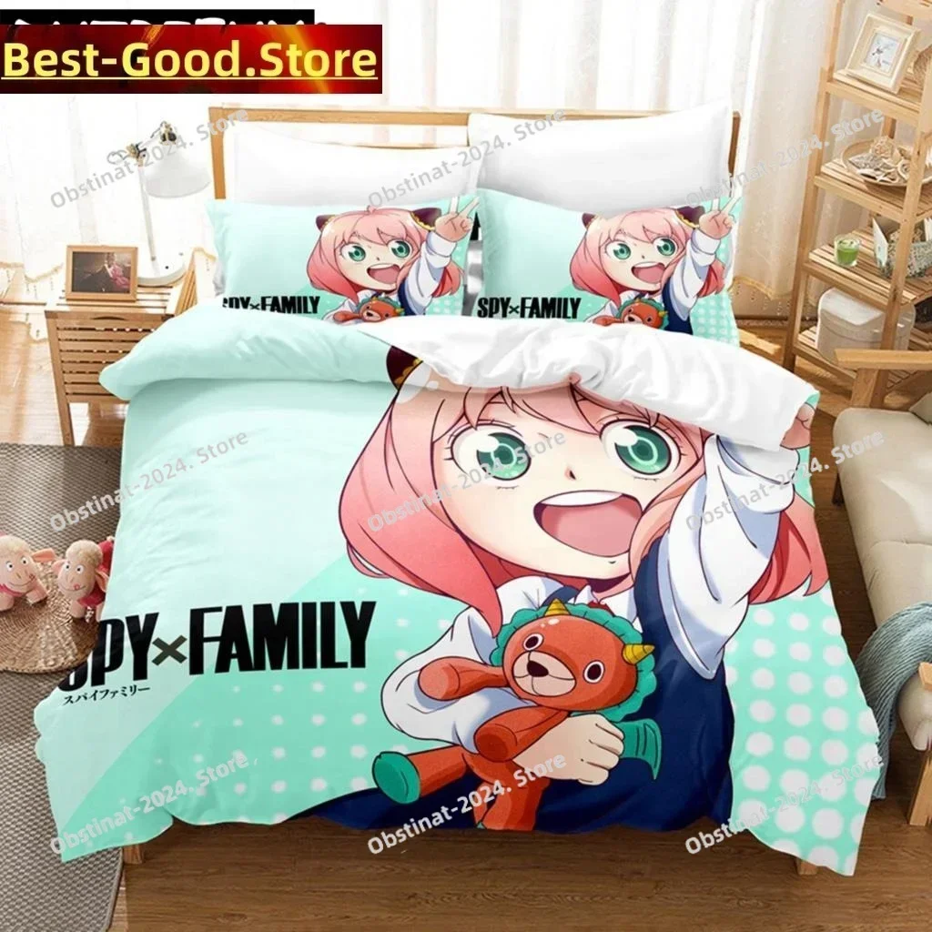 Spy X Family 3D Anime Bedding Set Printed single Comforter Quilt Bed Cover Duvet Cover Pillow Case 3 Pieces Sets Kids Adult Size