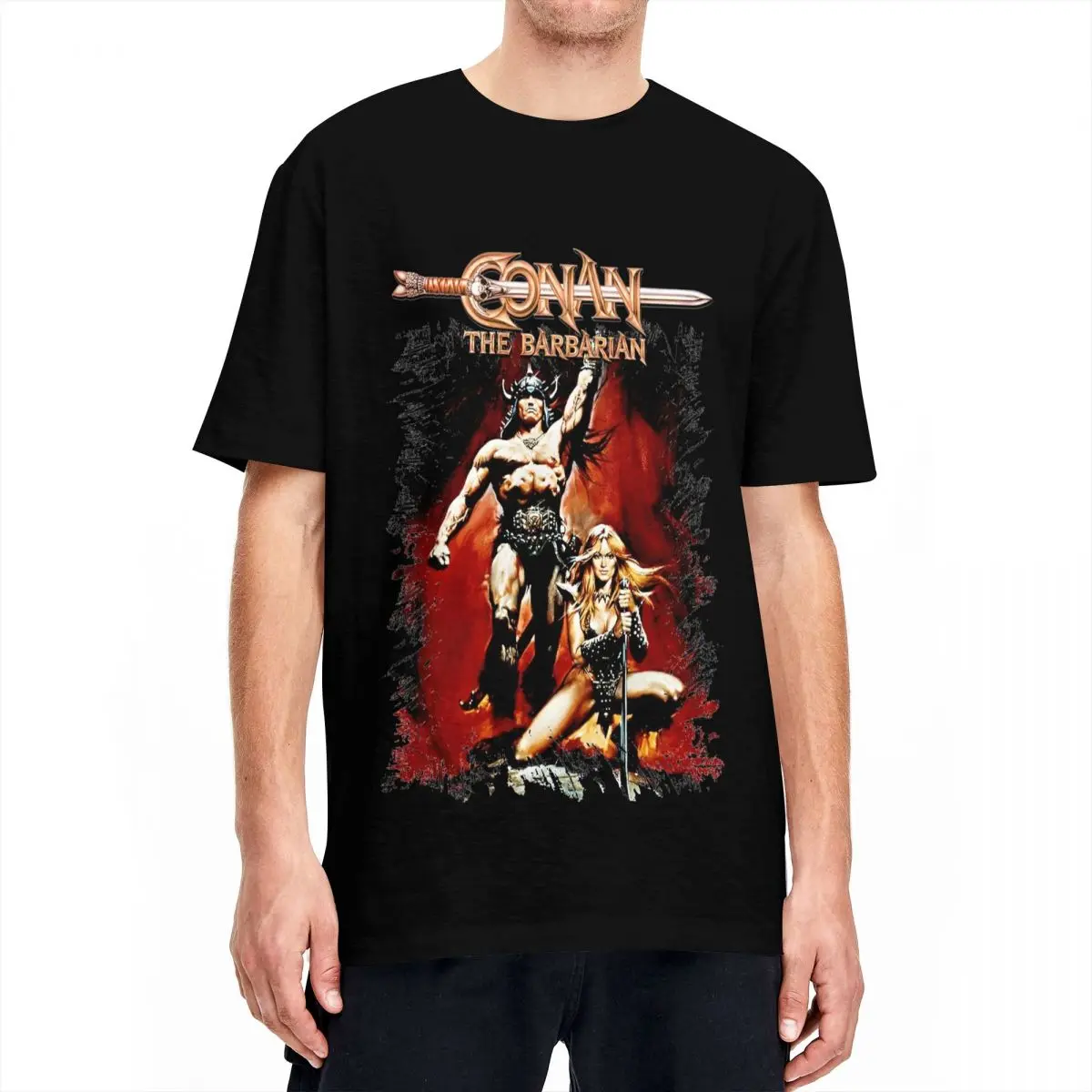 Conan The Barbarian T-Shirts for Men Women Chicken and Coffee Lovers Funny Pure Cotton Tees O Neck Short Sleeve T Shirt Clothing