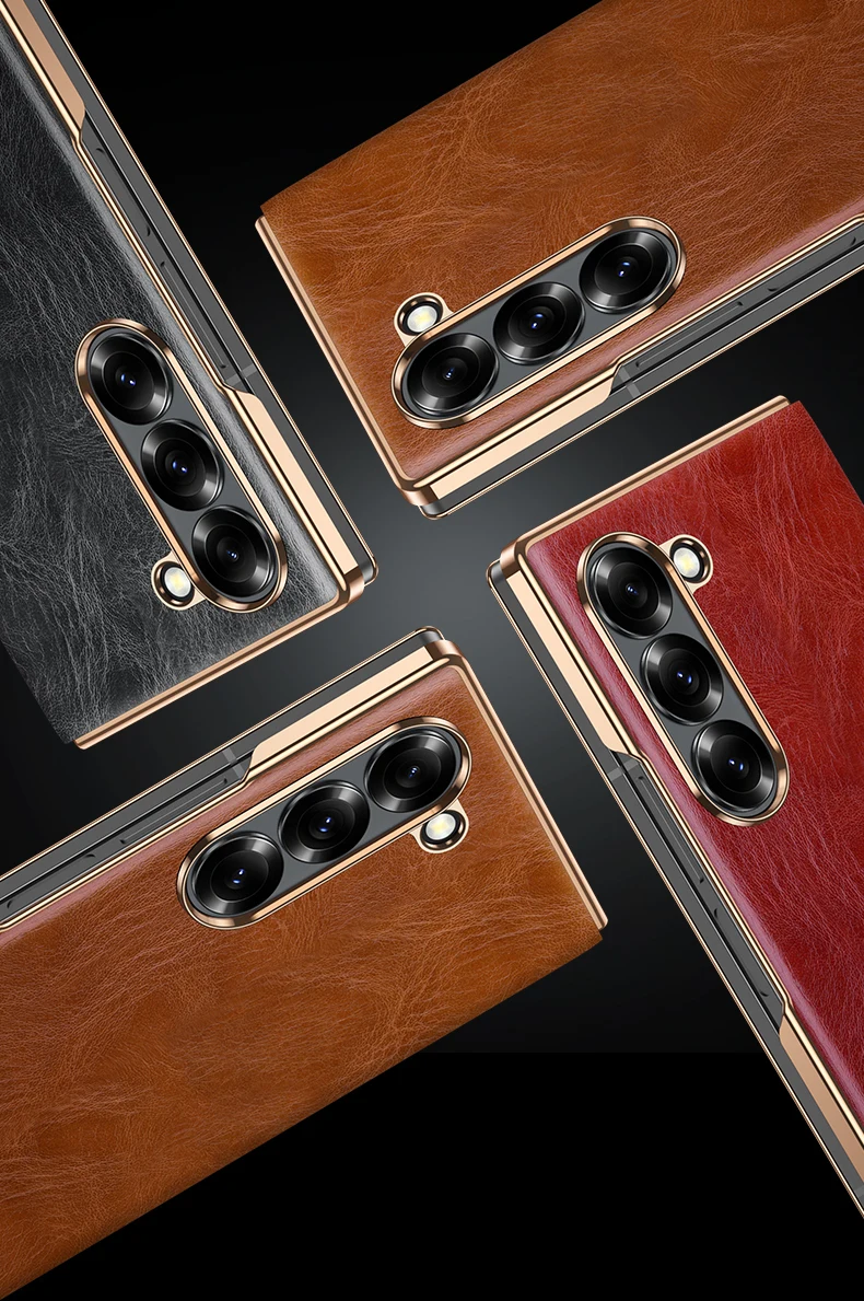 

[Luxury retro oilskin] for Samsung W25 Case New Leather Business Magnetic Flip Leather Case for Samsung Z Fold 6 5 4 Galaxy W24