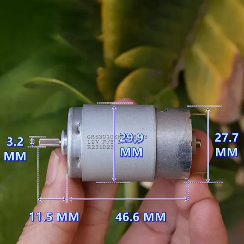 Micro Mini 395 Motor High-Torque 5-Pole Rotor Carbon Brush DC 12-24V 19V 12500 RPM Miniature Servo Motor for Industrial Use