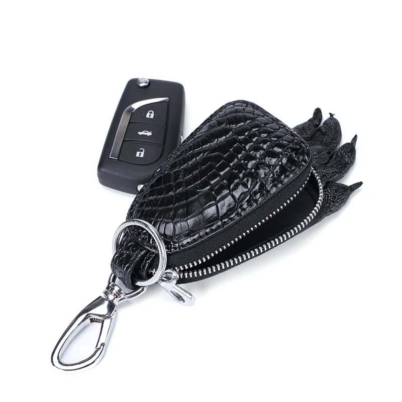 Crocodile Leather Key Bag Crocodile Claw Key Chain Men's Leather Car Lock Key Wallet Business Car Trinkets Key Holder Pochette