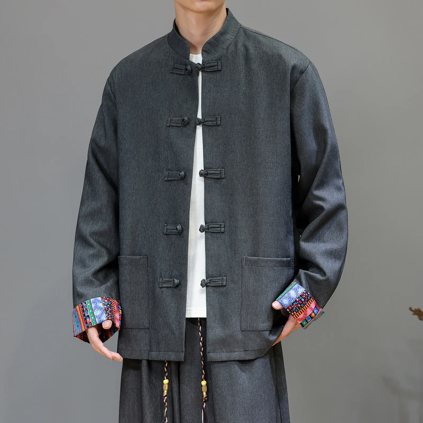 Autumn Jacket Men's New Tang Suit Comfortable Coat Chinese Styles Vintage Shirts Mans Tai Chi Kung Fu Casual Long Sleeve Outwear