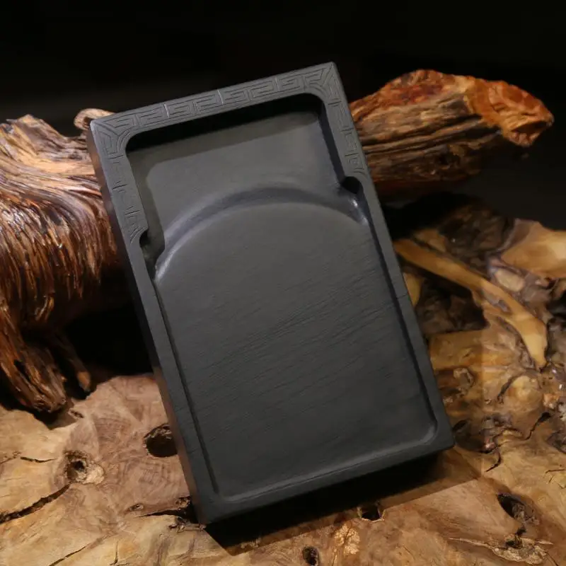 Classical Handmade Water Ripple Square Inkstone Traditional Painting Calligraphy Writing Inkslab Practical Natural Rock Inkstone