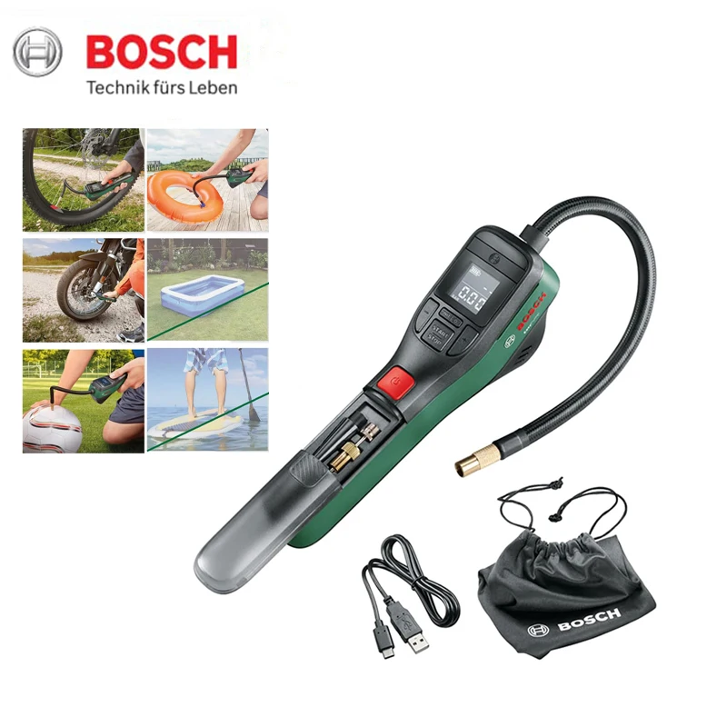 Bosch EasyPump Cordless Portable Electric Inflator Air Pump for Bicycle Car Ball