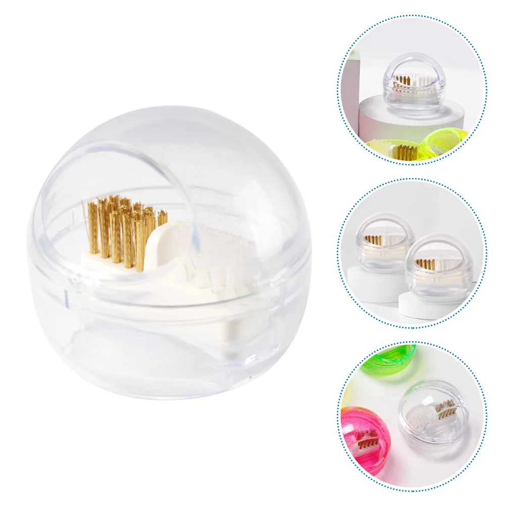 

Translucent White Nail Drill Bits Brush Cleaning Box for Travel Professional Salons Home Use Ergonomic Design Practical Manicure