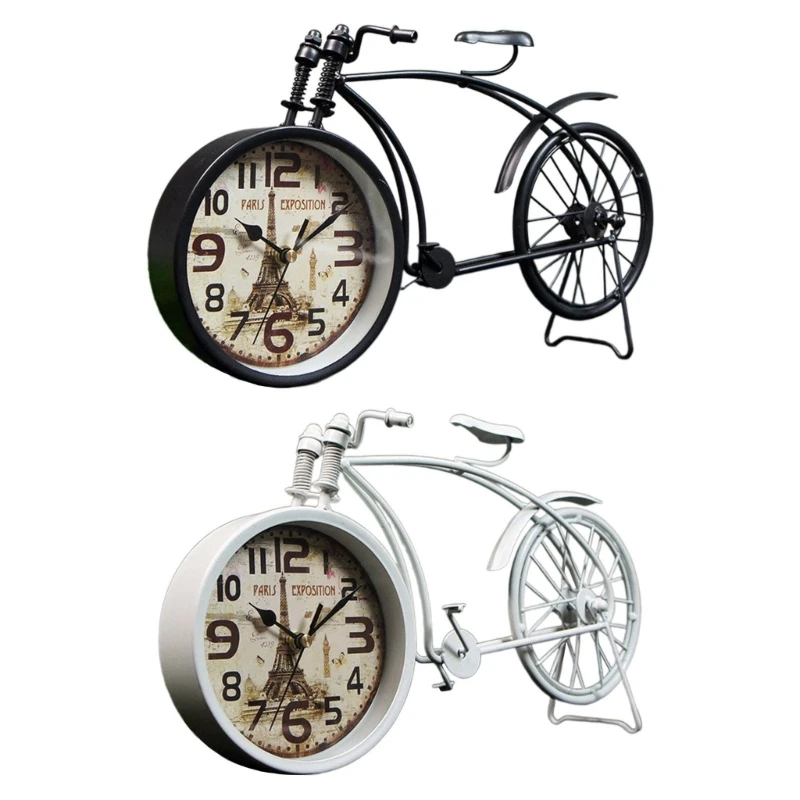 

Alarm Clock Decorative Table Bike Model Timepiece Craft From Iron for Home And Office Decoration Gifting