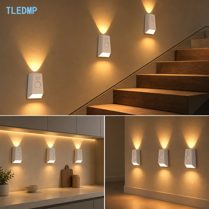 Motion Sensor Light Indoor Stair Lights Human Body Sensor Light Step Lights Indoor for Stairway Hallway Bedroom Closet