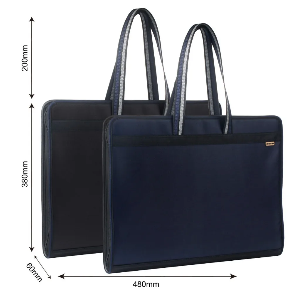 A3 Large Capacity Portable Organ Bag Multi-layer Test Paper Storage Bag Office Canvas Zipper Storage Bag