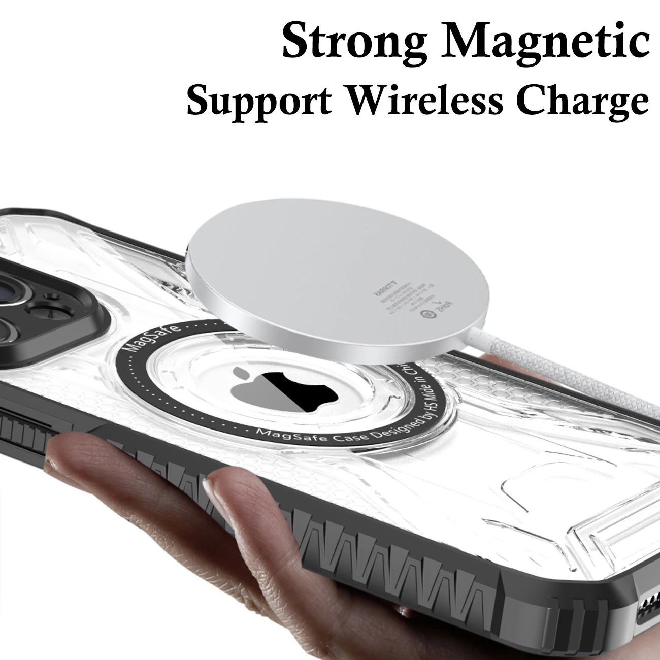 Luxury Shockproof Armor Hybrid Case for iPhone 16 15 14 Plus 13 12 11 Pro Max Clear For Magsafe Wireless Charge Military Cover